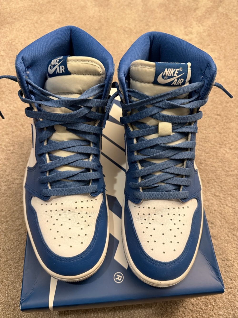 Nike High-Top Sneakers in White and Blue